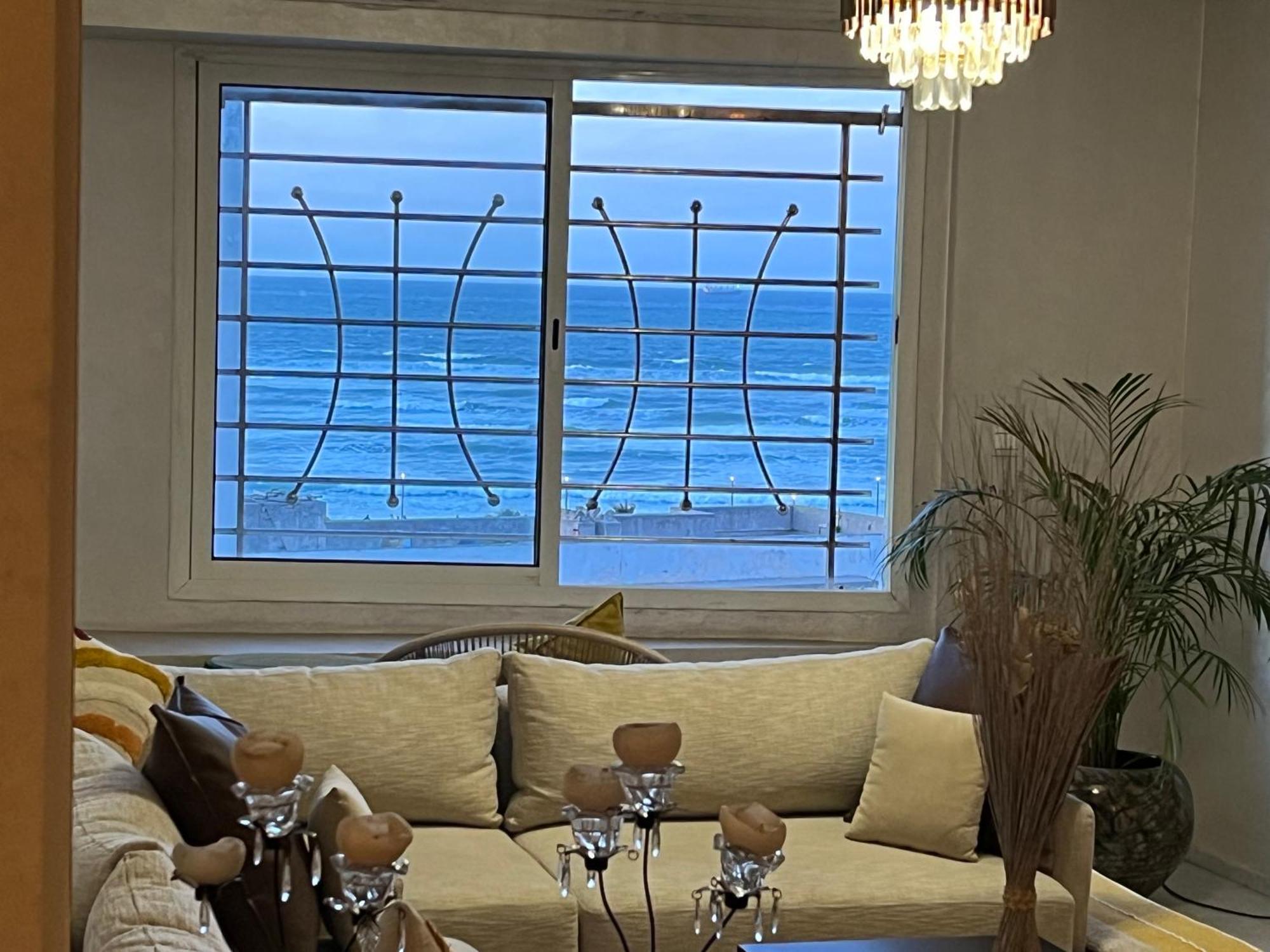 קזבלנקה Bel Appartement Avec Une Belle Vue Sur La Grande Mosquee Hassan II Et La Mer מראה חיצוני תמונה